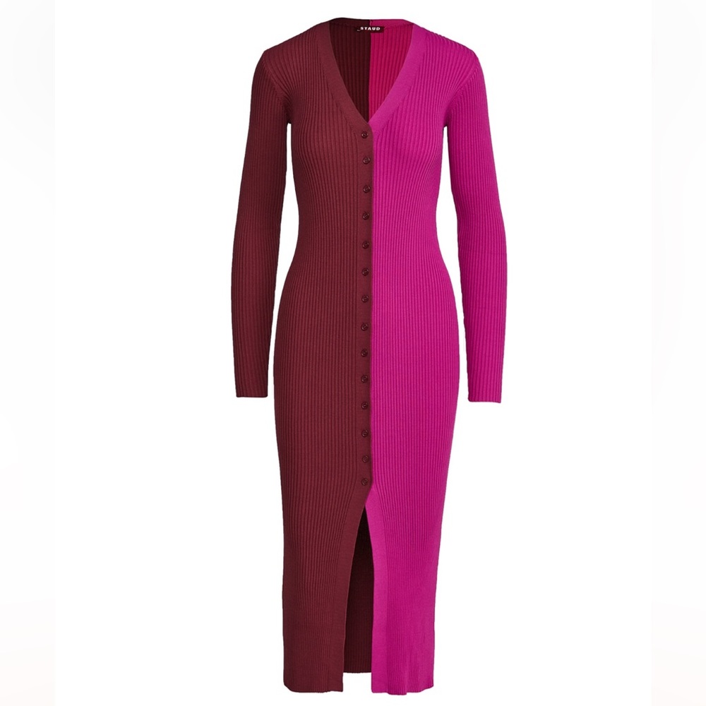 Staud Shoko Colorblock Sweater Dress
